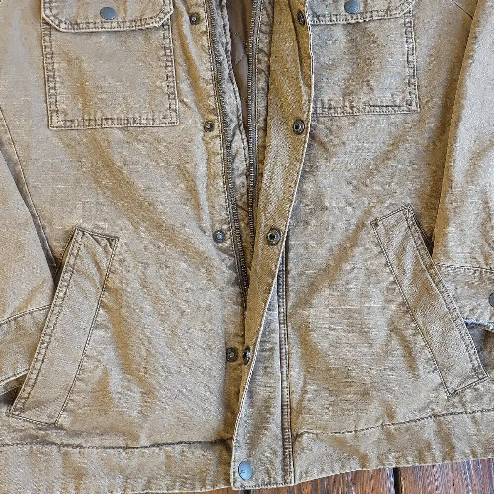 Vintage GH Bass Men Utility Field Jacket Canvas Barn Chore Coat Size Small